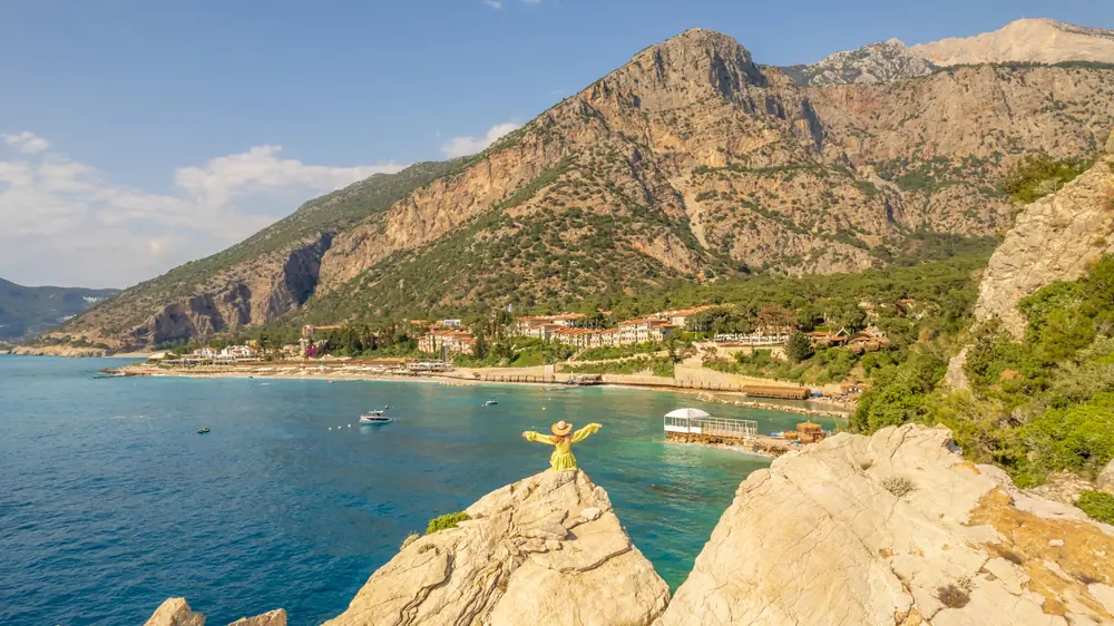 The Fethiye coastline and mountains behind the bay at Liberty Lykia