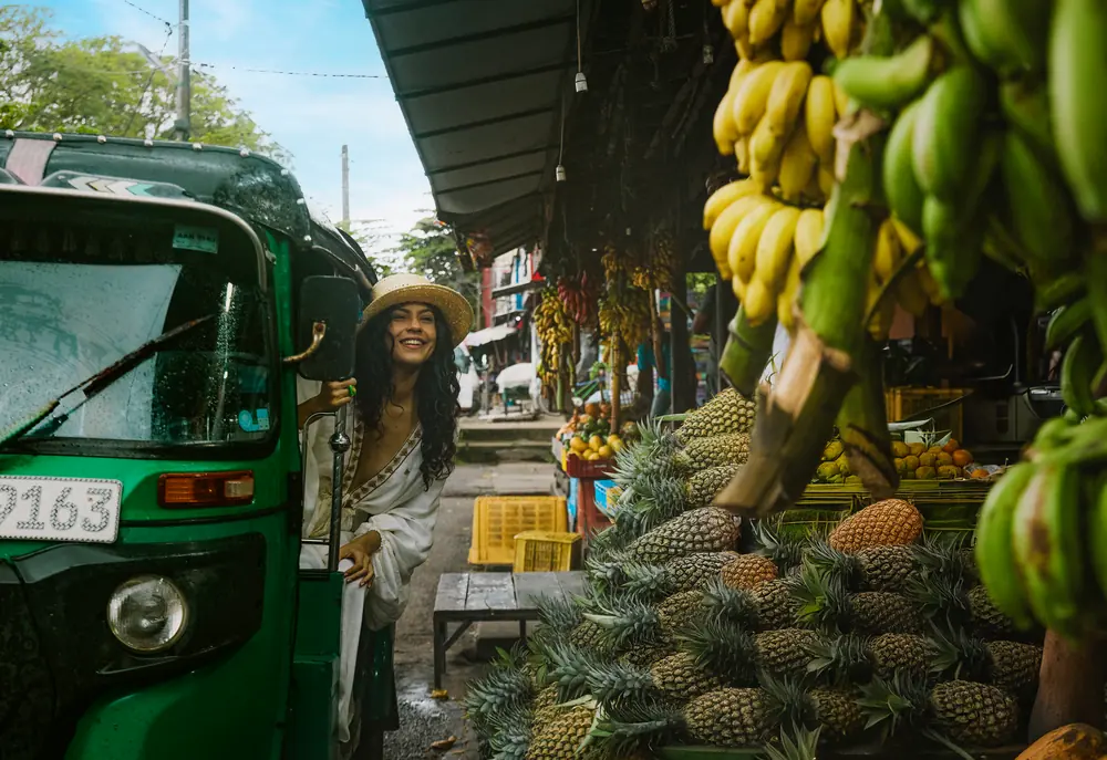 A roadside fruit market near Galle, Sri Lanka