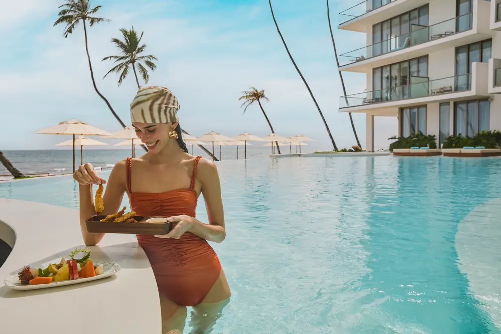 Poolside dining at Radisson Collection Resort & Spa, Galle