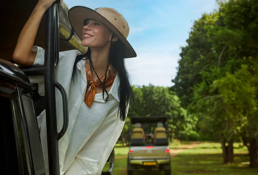 Setting out by jeep on a safari drive in southern Sri Lanka