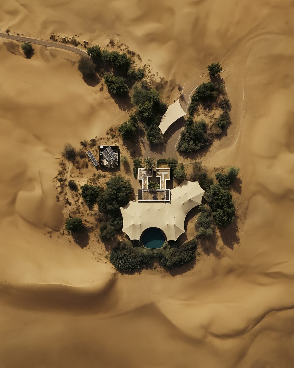 Professional drone operator filming on location in Dubai with licensed equipment