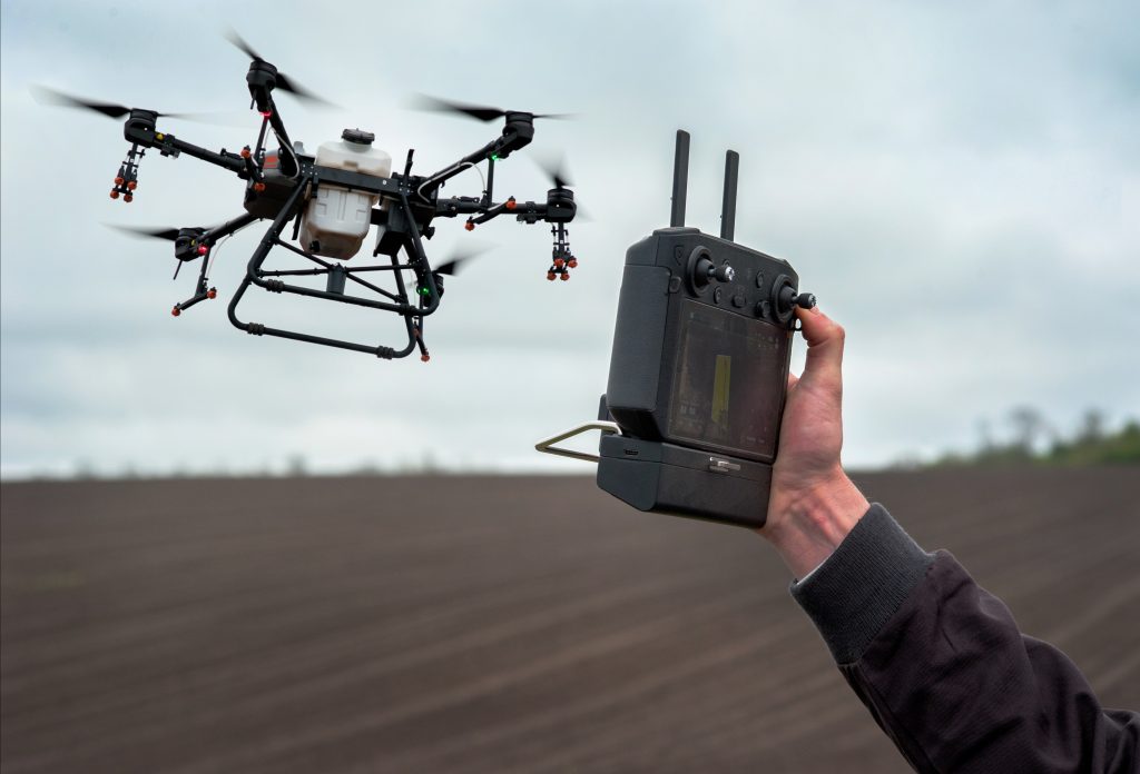 Aerial drone filming high-quality videography over Dubai city skyline
